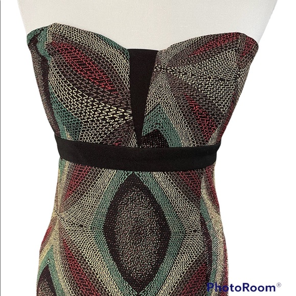 BCBGeneration Metallic shimmer strapless dress - Picture 7 of 13